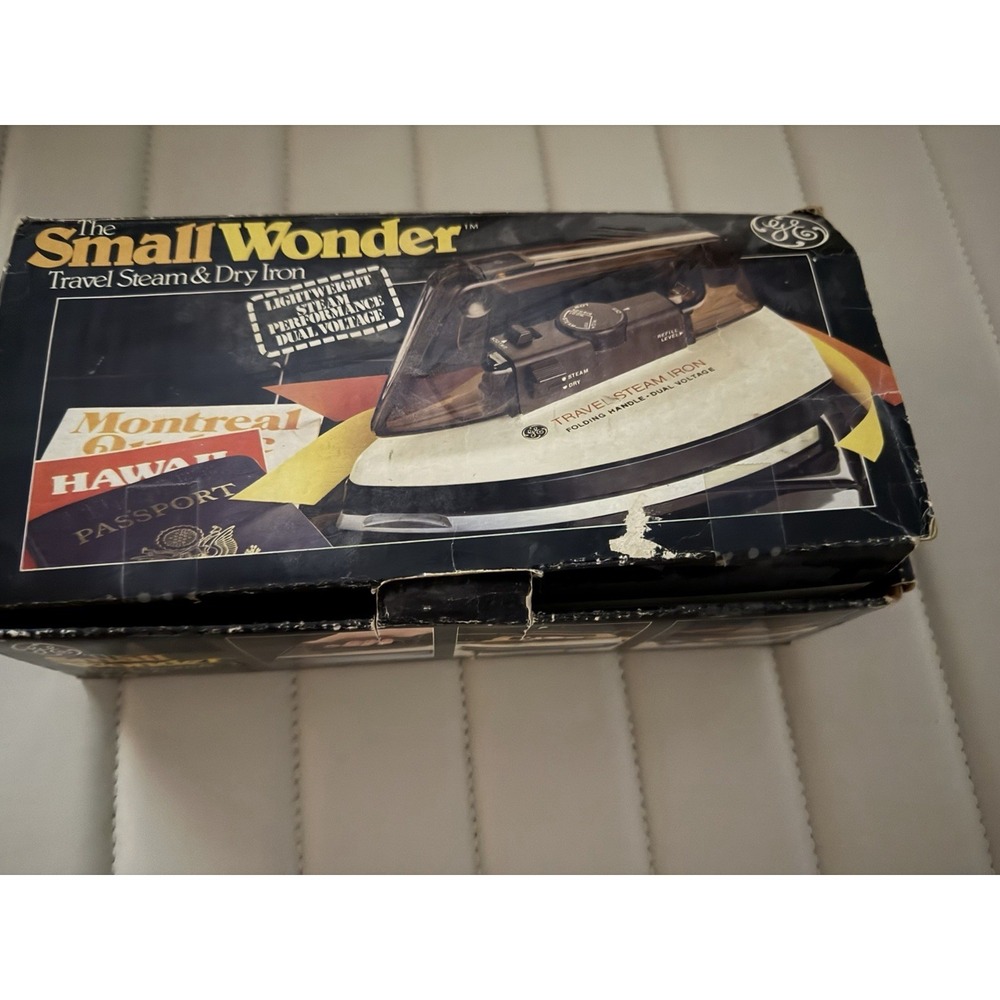 Vintage General Electric GE The Small Wonder F50 Folding Travel Steam & Dry Iron